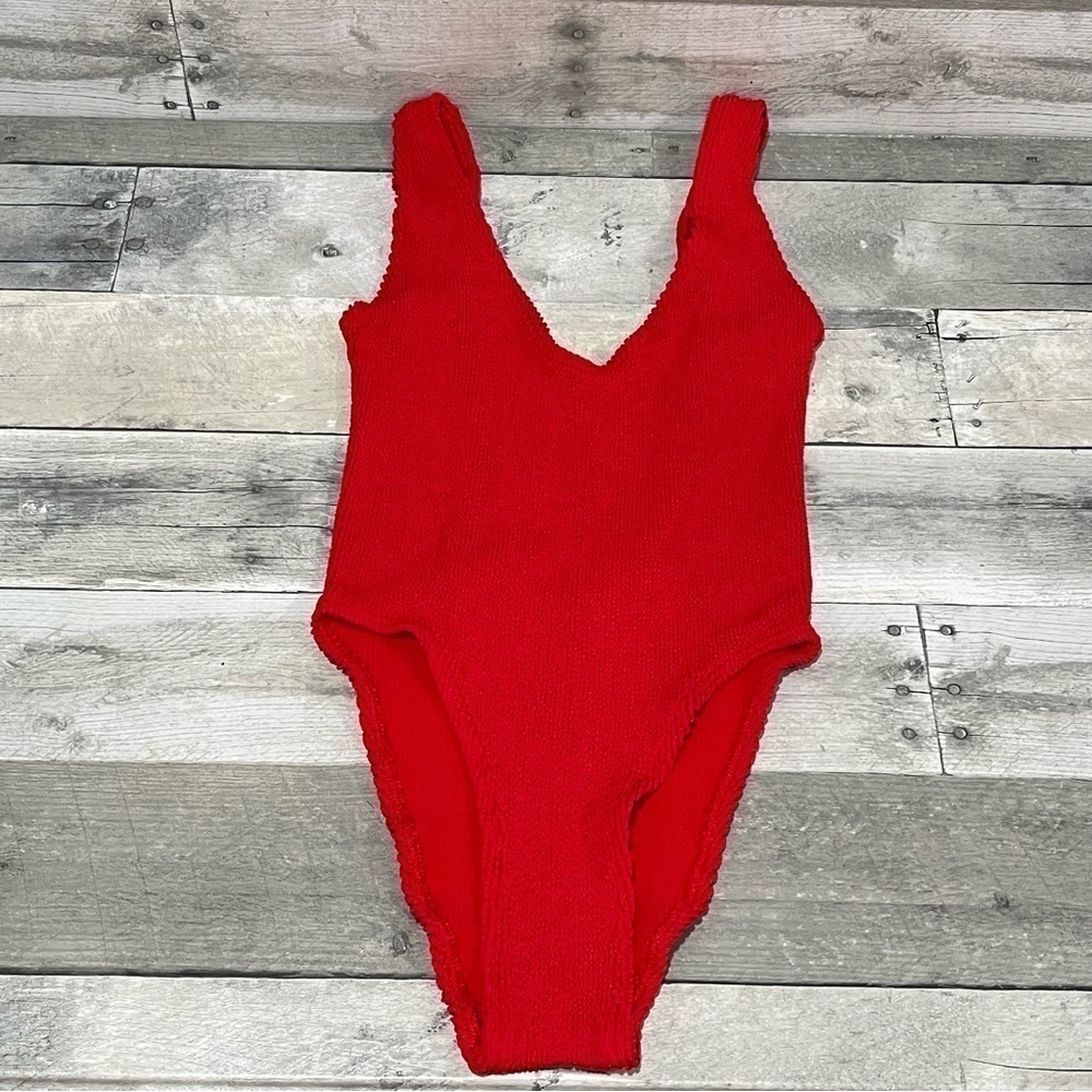 NWOT BOND-EYE THE MARA RIBBED ONE PIECE SWIMSUIT - RED - O/S - Picture 4 of 13